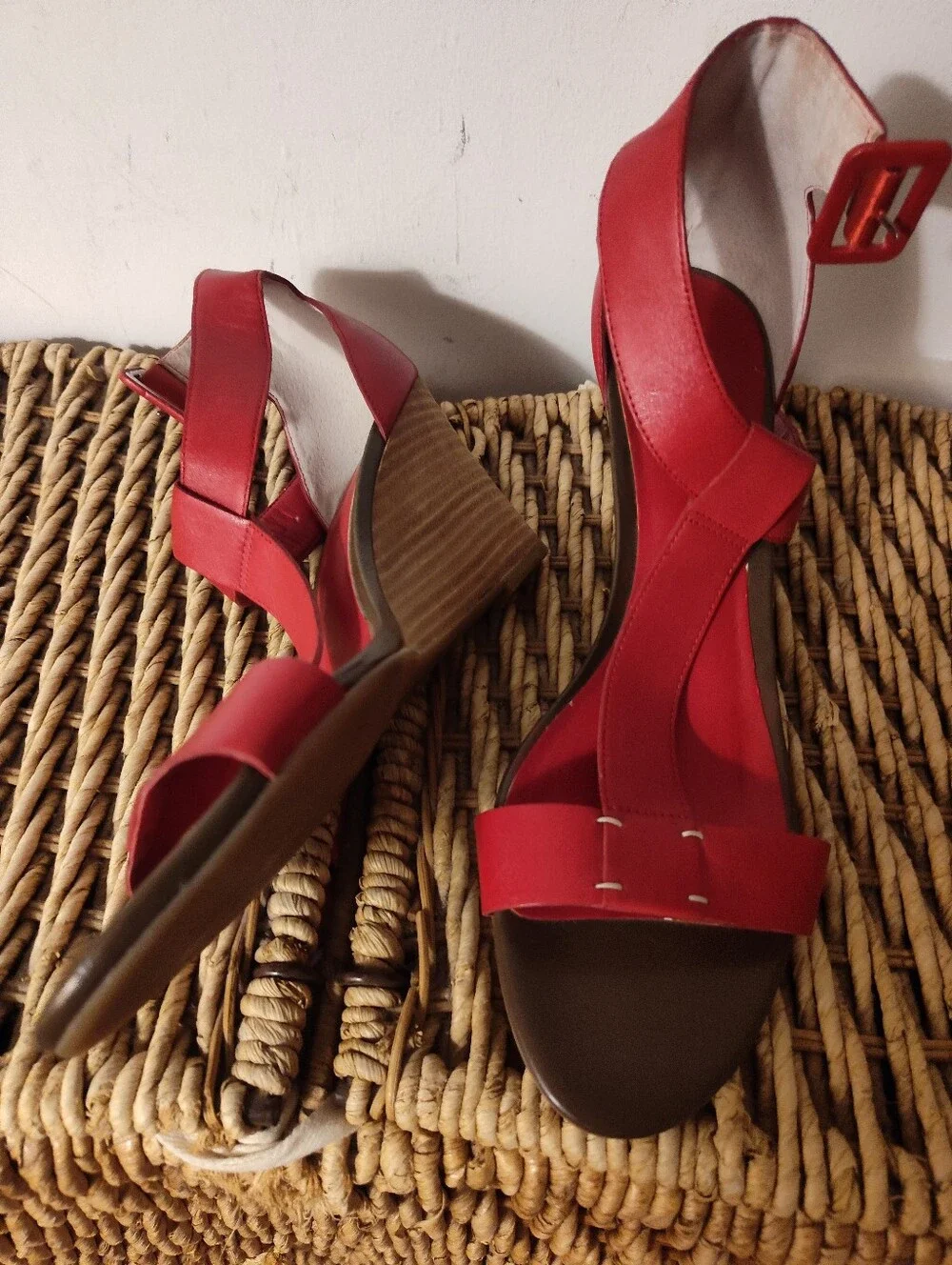 Caslon Red T- Strap Sandals Size 9
